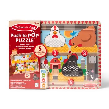 Melissa & Doug Happy Hens Push to Pop Puzzle