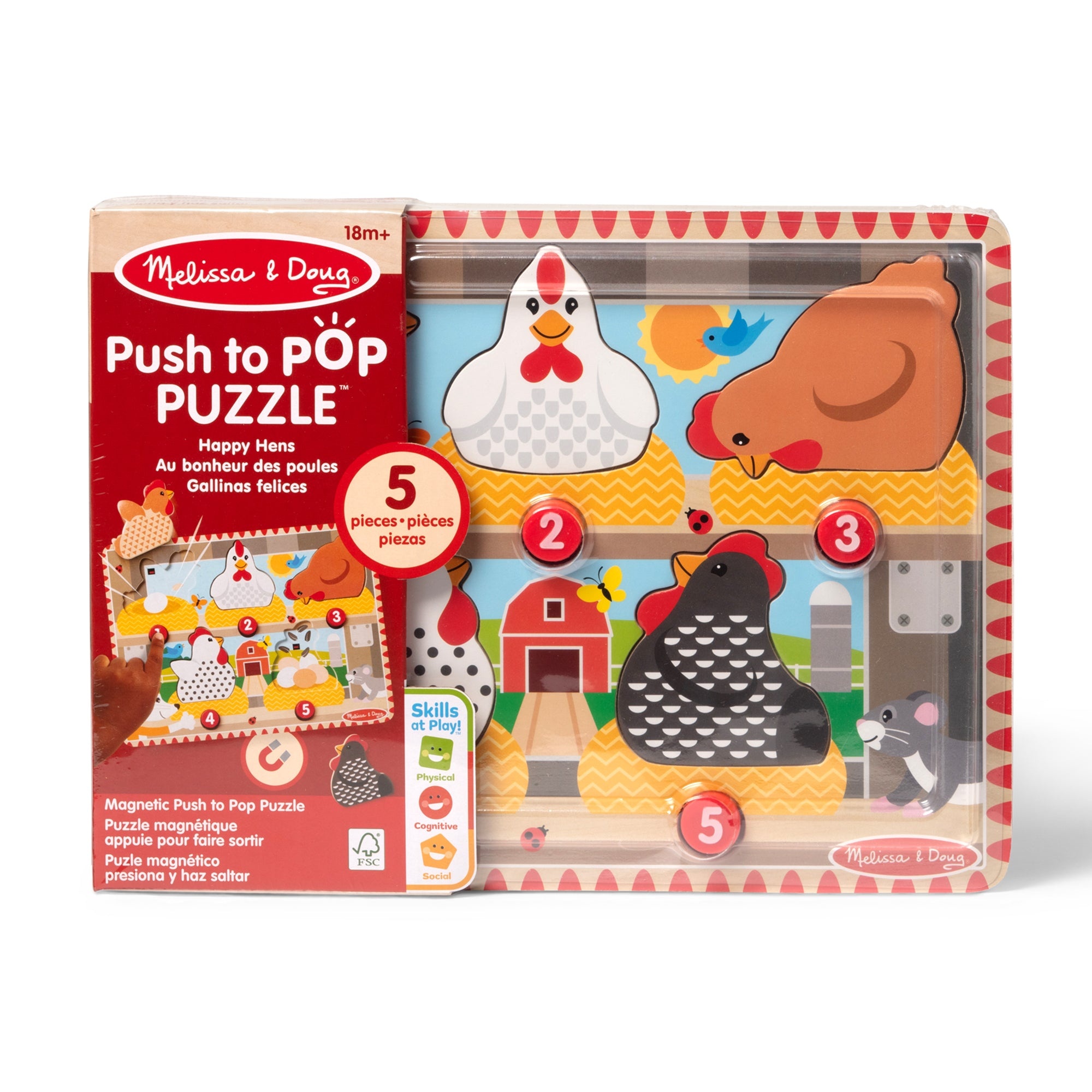 Melissa & Doug Happy Hens Push to Pop Puzzle