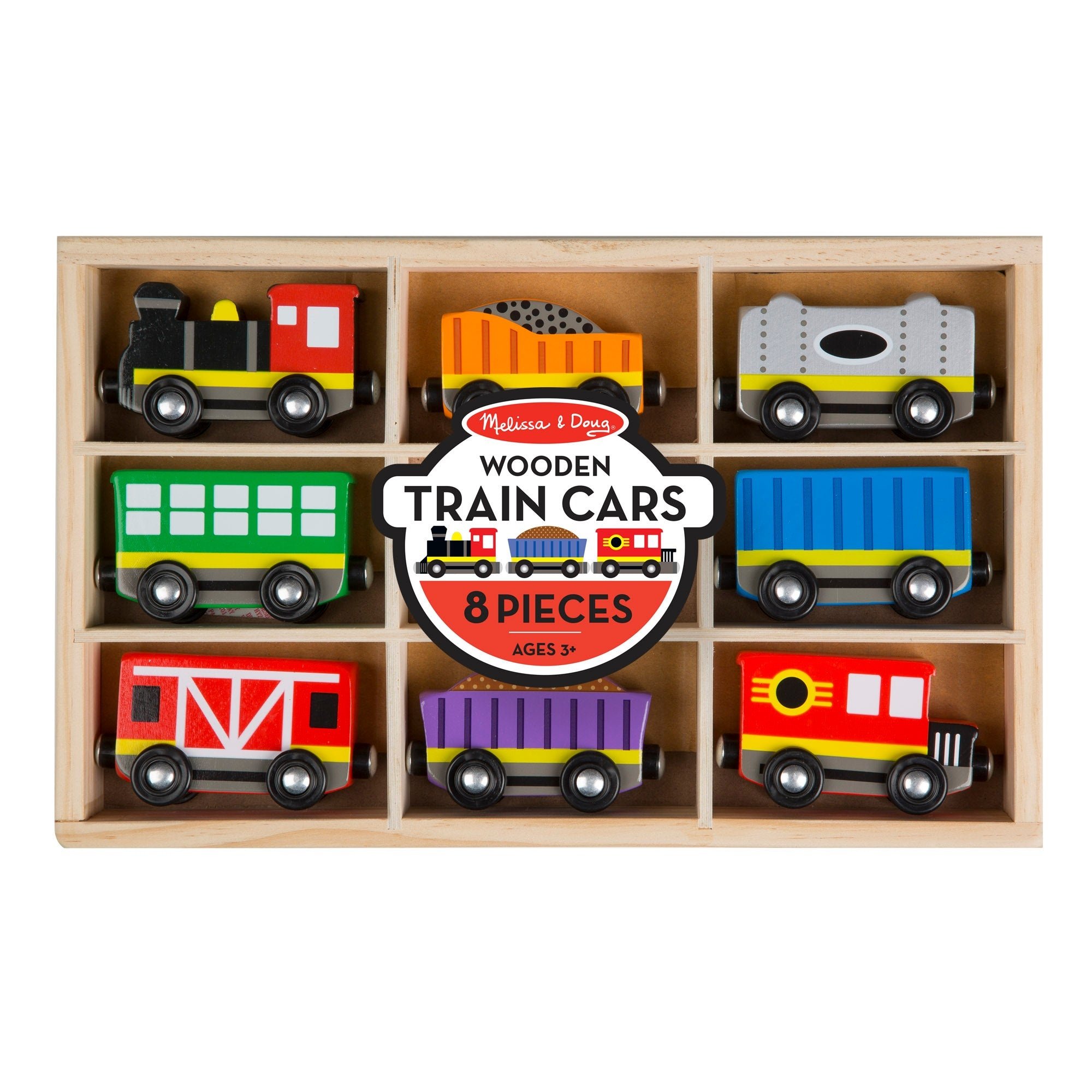 Melissa & Doug Wooden Train Cars