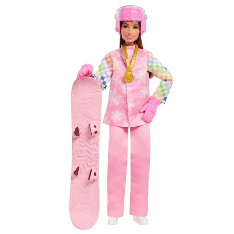 Barbie Snowboarder Bambola Snodata 30cm Con Abbigliamento Invernale, Snowboard, Casco E Trofeo - Giocattolo Per Bambini 3+ Anni - HCN32