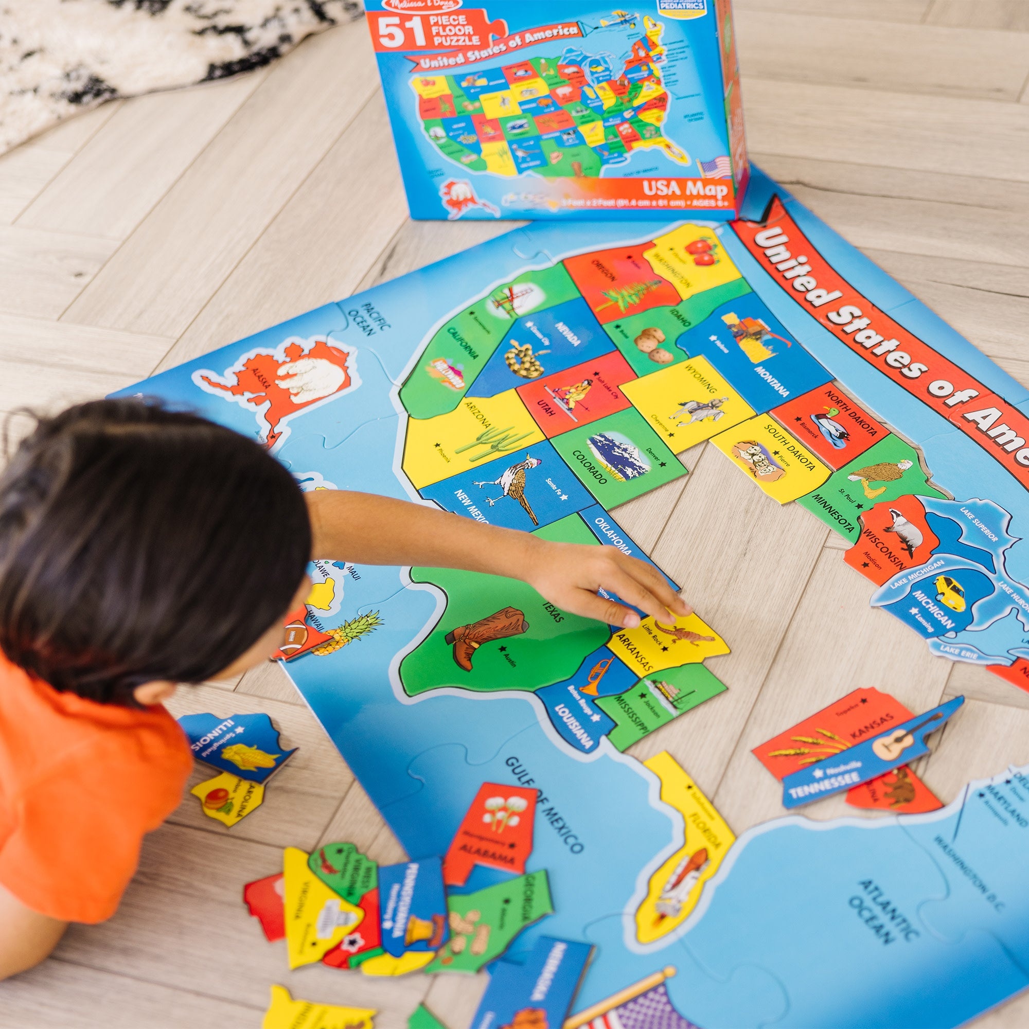 Melissa & Doug Map 51pc Floor Puzzle