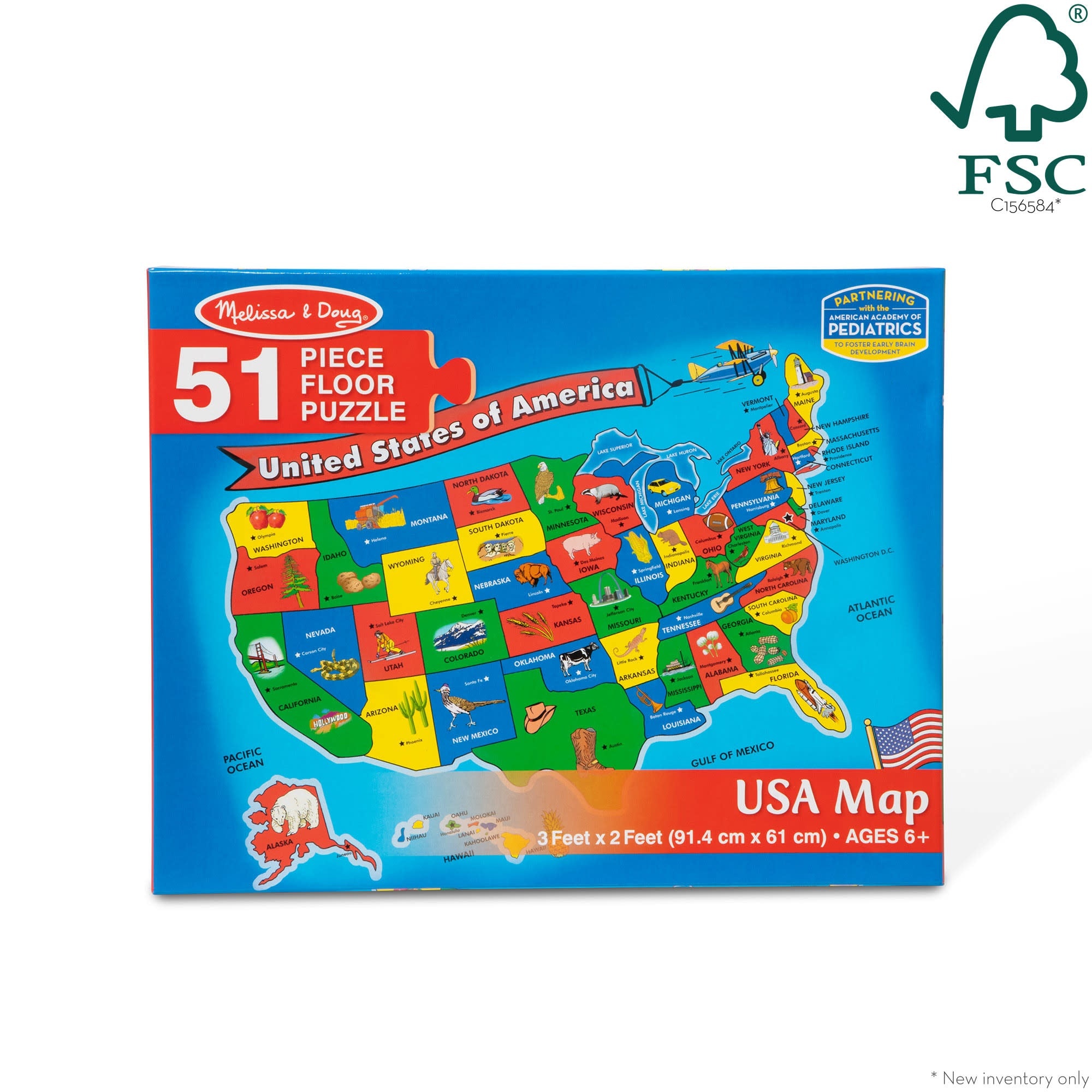 Melissa & Doug Map 51pc Floor Puzzle