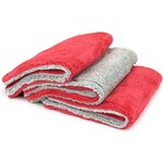 AutoFiber Autofiber  [Royal Plush] Double Pile Microfiber Detailing Towel 3PK 700GSM (Red/Gray)