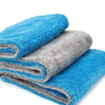 AutoFiber- [Royal Plush] Double Pile Microfiber Detailing Towel Blue/Grey (16 in. x 16 in.)