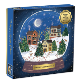 Winter Snow Globe with Gold Foil - 500 Piece Puzzle