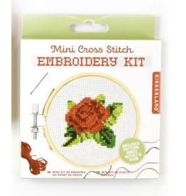 Mini Cross-Stitch Embroidery Kit - Rose