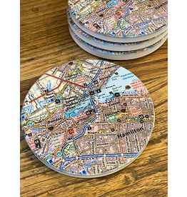 Local Map Hamilton Coasters - Set of 4