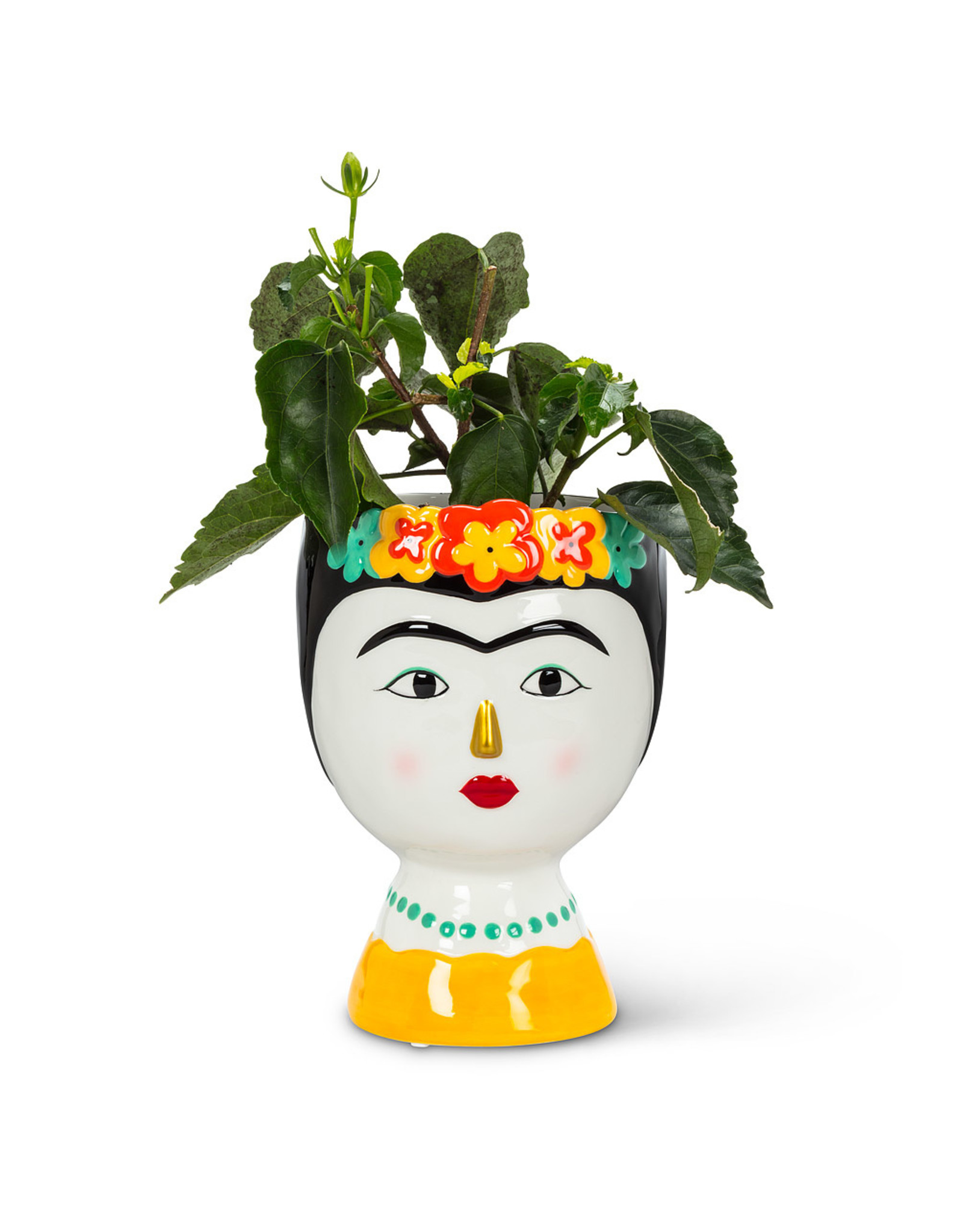 Frida with Flowers Vase - Med 8"