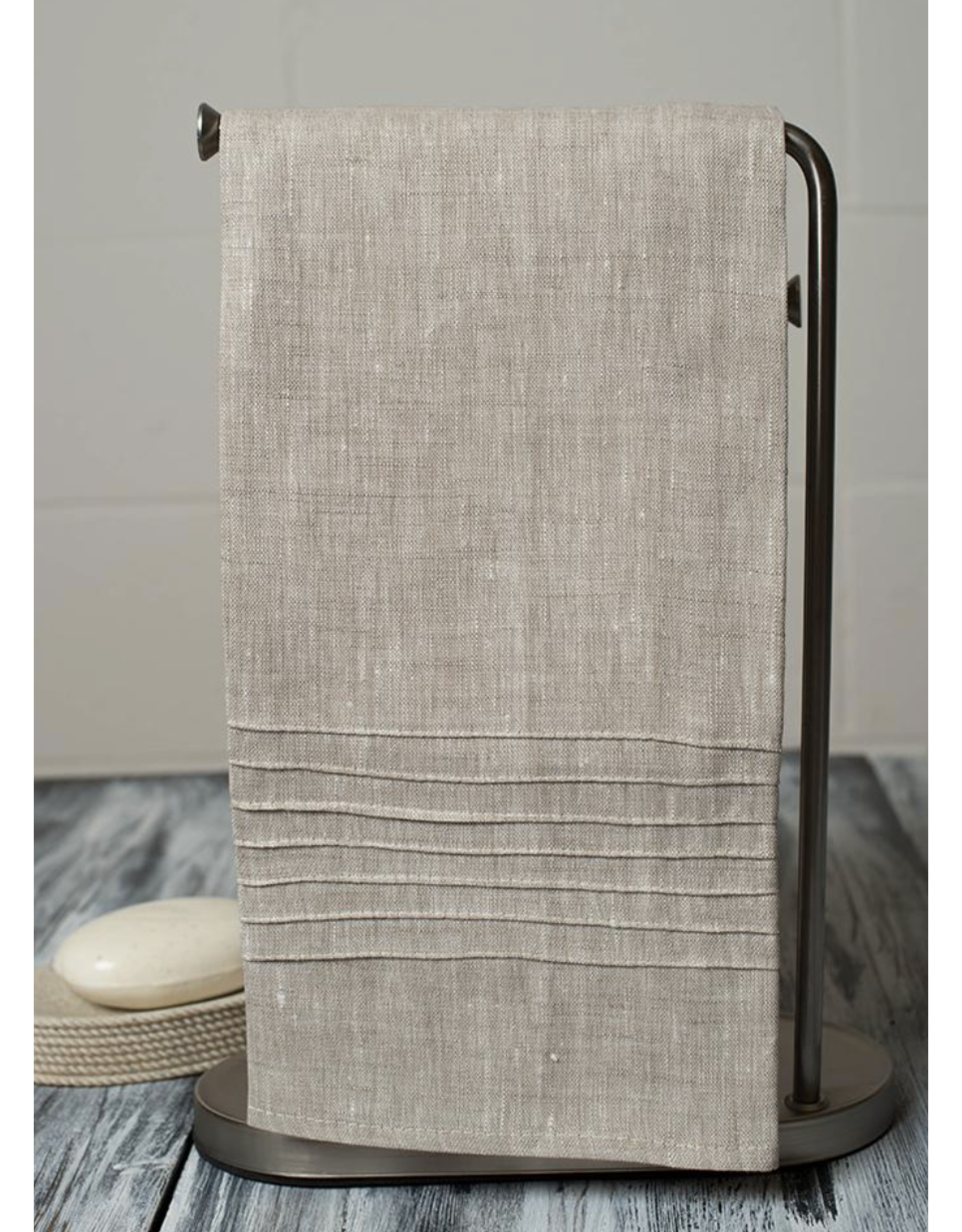 Pleated Linen Tea Towel - Natural
