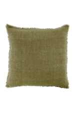 Lina Linen Pillow - Dark Moss - 24" x 24"