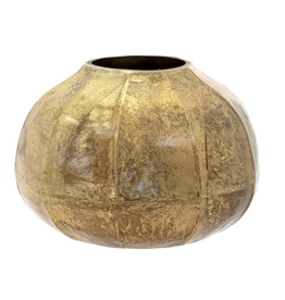Cobblestone Round Vase - Gold Crackle Lg