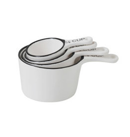 Stoneware Measuring Cup Set - White & Black