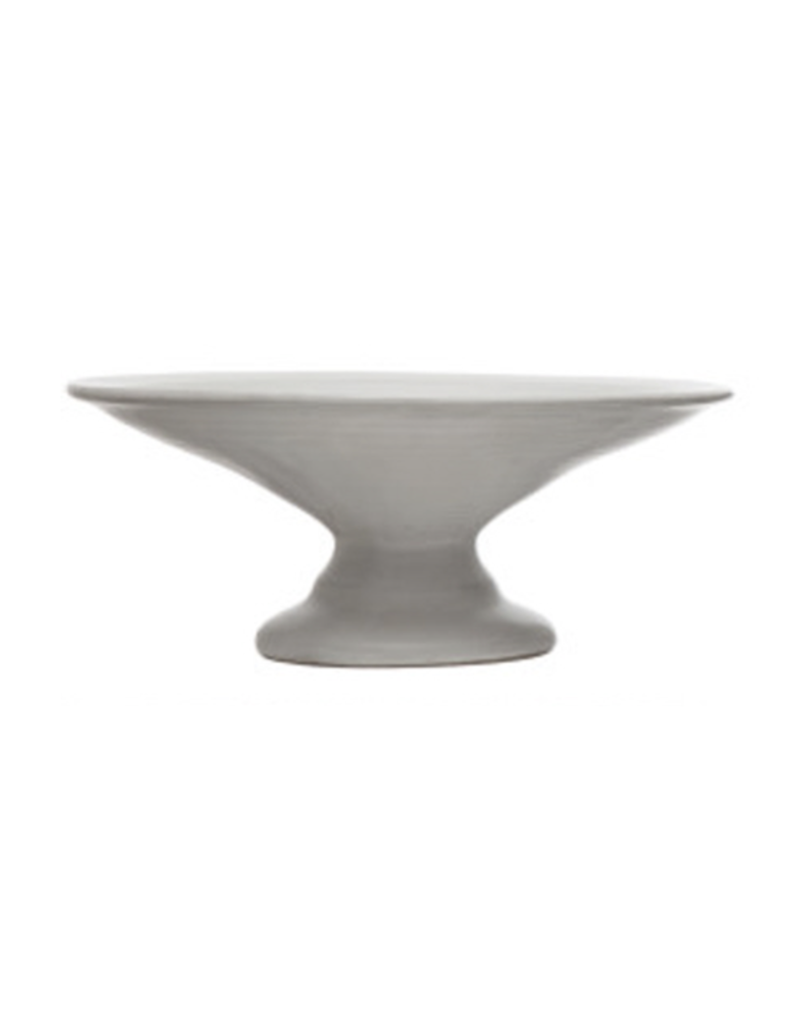 Stoneware Pedestal 8"x3" - Cream