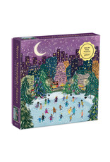 Merry Moonlight Skaters with Gold Foil - 500 Piece Puzzle