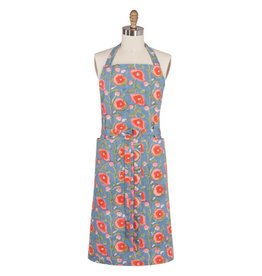 Poppy Block Print Apron