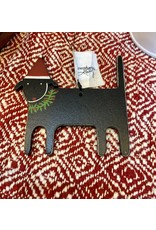 Wooden Dog with Hat Ornament