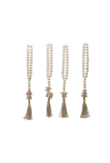 Wood Beads with Seasonal Icon & Jute Tassel - 14"