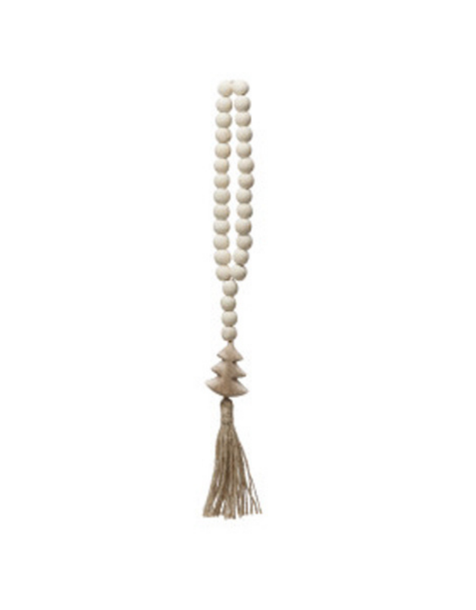 Wood Beads with Seasonal Icon & Jute Tassel - 14"