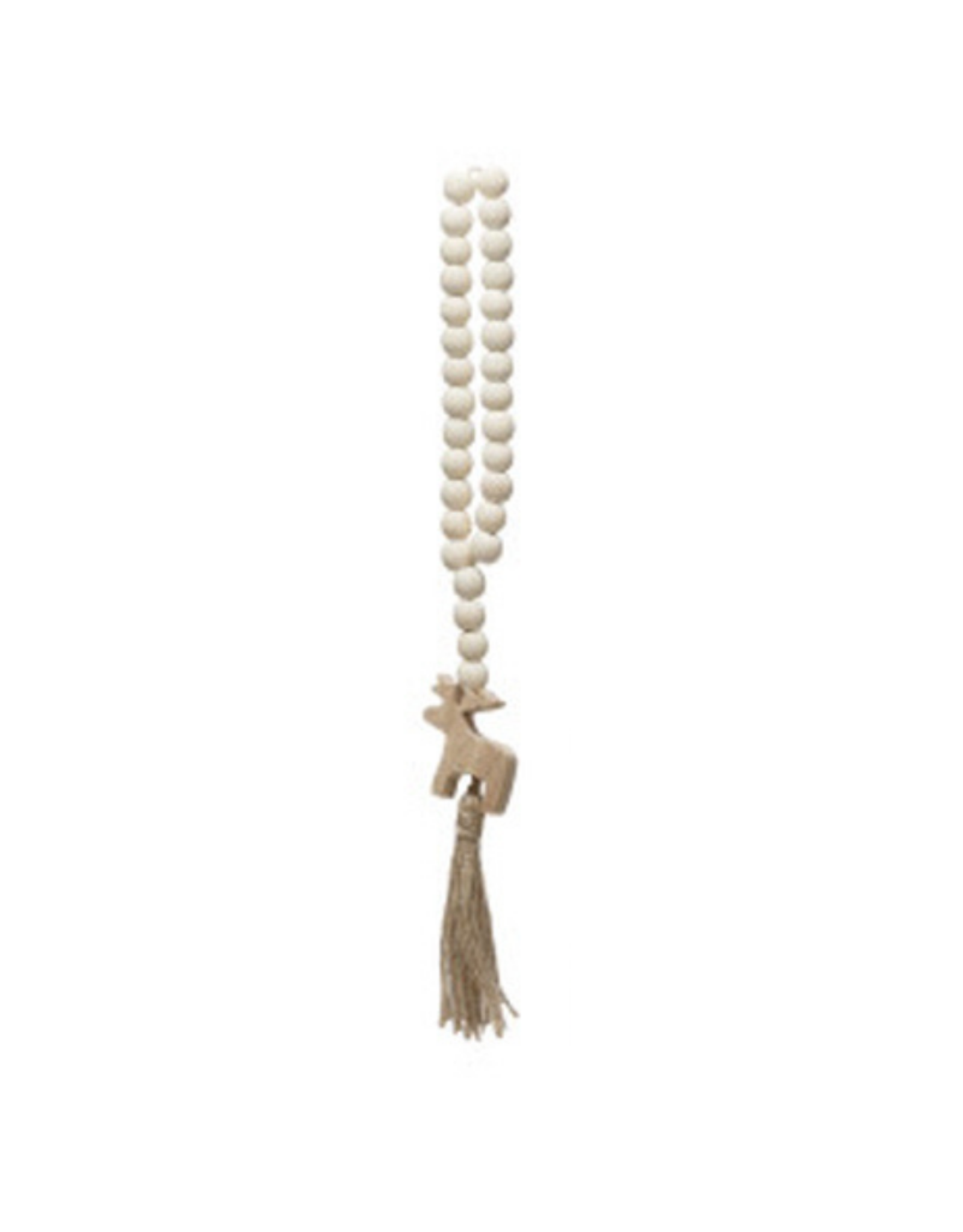 Wood Beads with Seasonal Icon & Jute Tassel - 14"