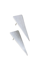 jj+rr Luxe Spike Earrings - Brushed Silver