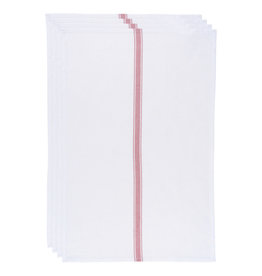 Brooklyn Stripe Poppy Tea Towel Set of 4