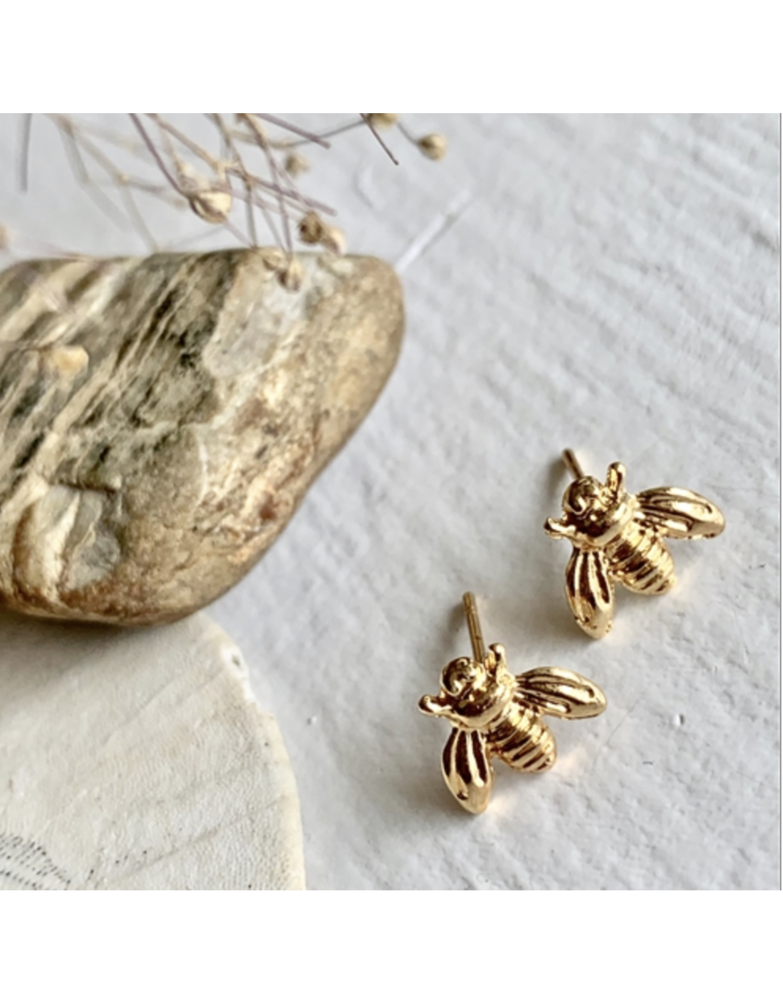 Wildflowers Tiny Honeybee  Earrings