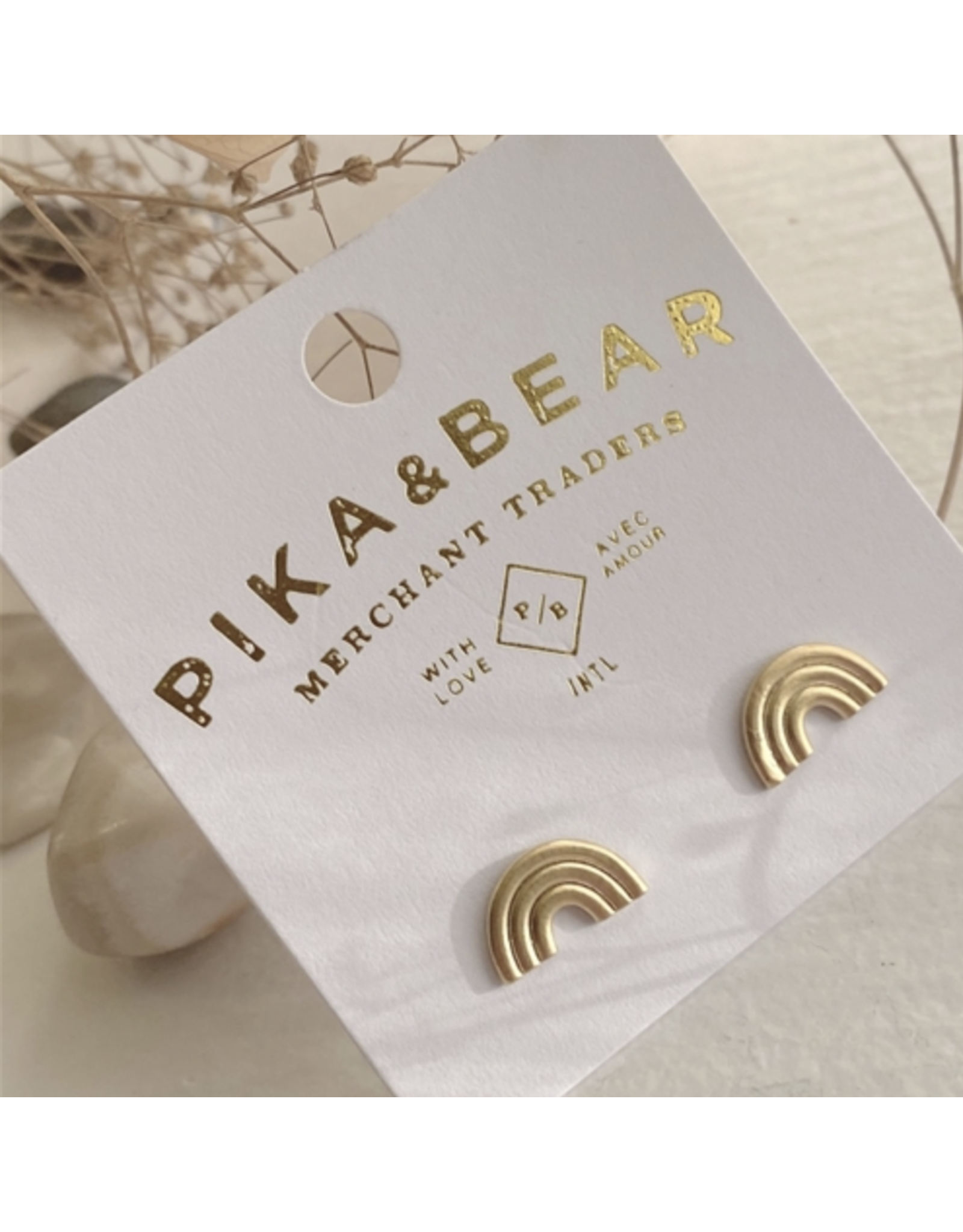 Pika & Bear Dios Rainbow Stud Earrings - Gold