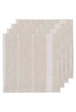 White Maison Stripe Linen Napkins - Set of 4