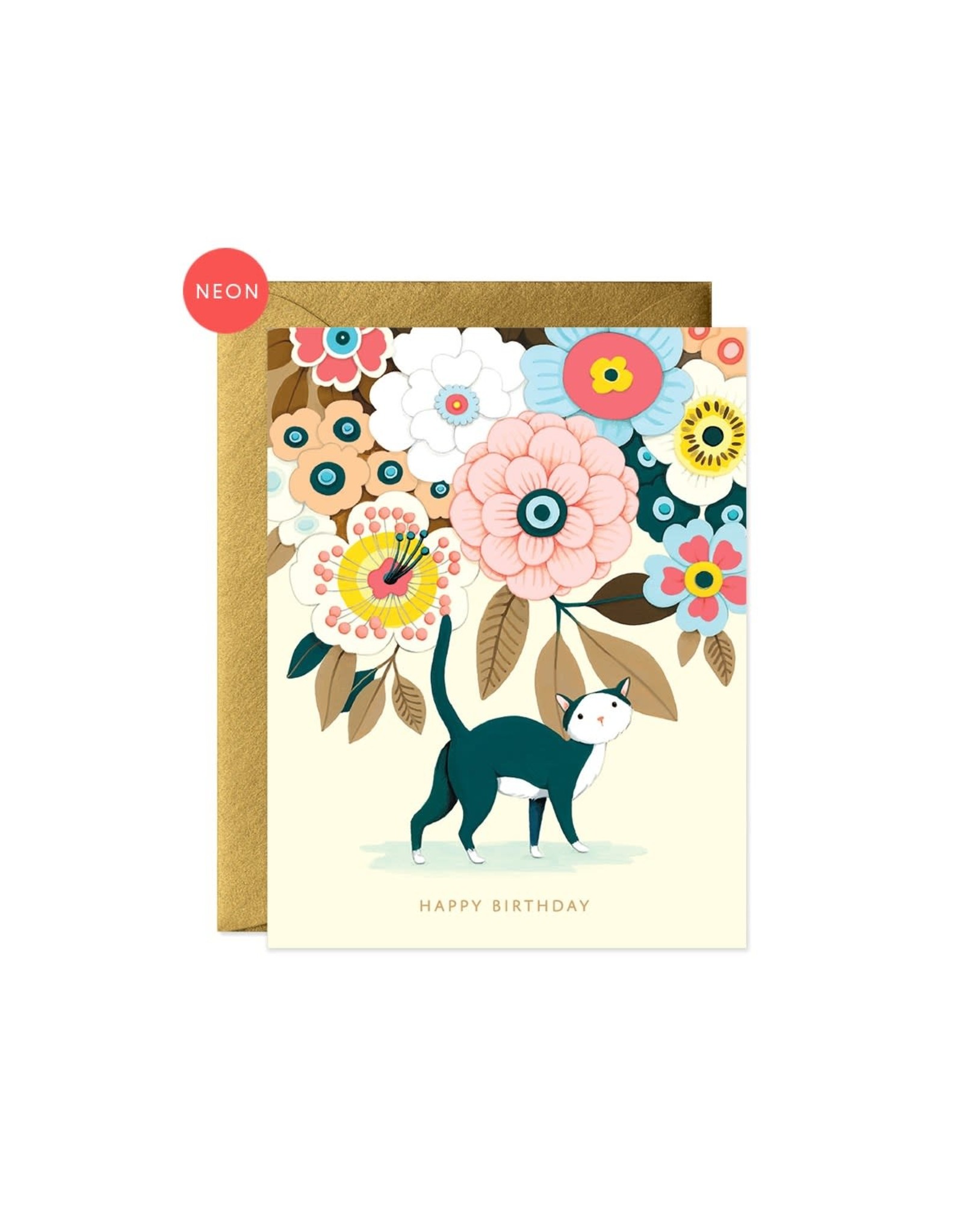 Birthday - Floral Kitty