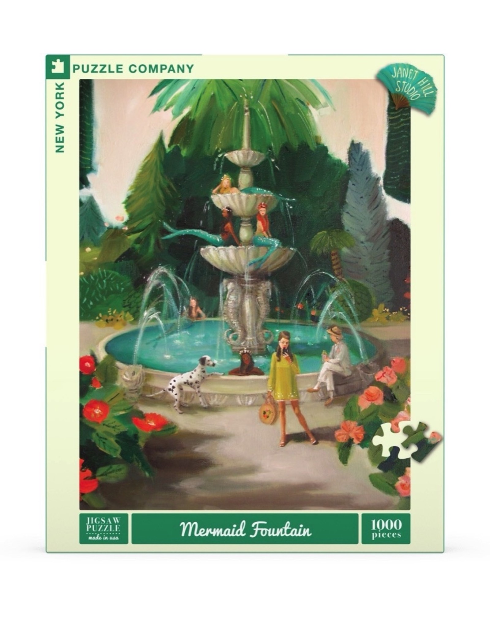 New York Puzzle Co Janet Hill Studio Mermaid Fountain Puzzle - 1000 Pieces