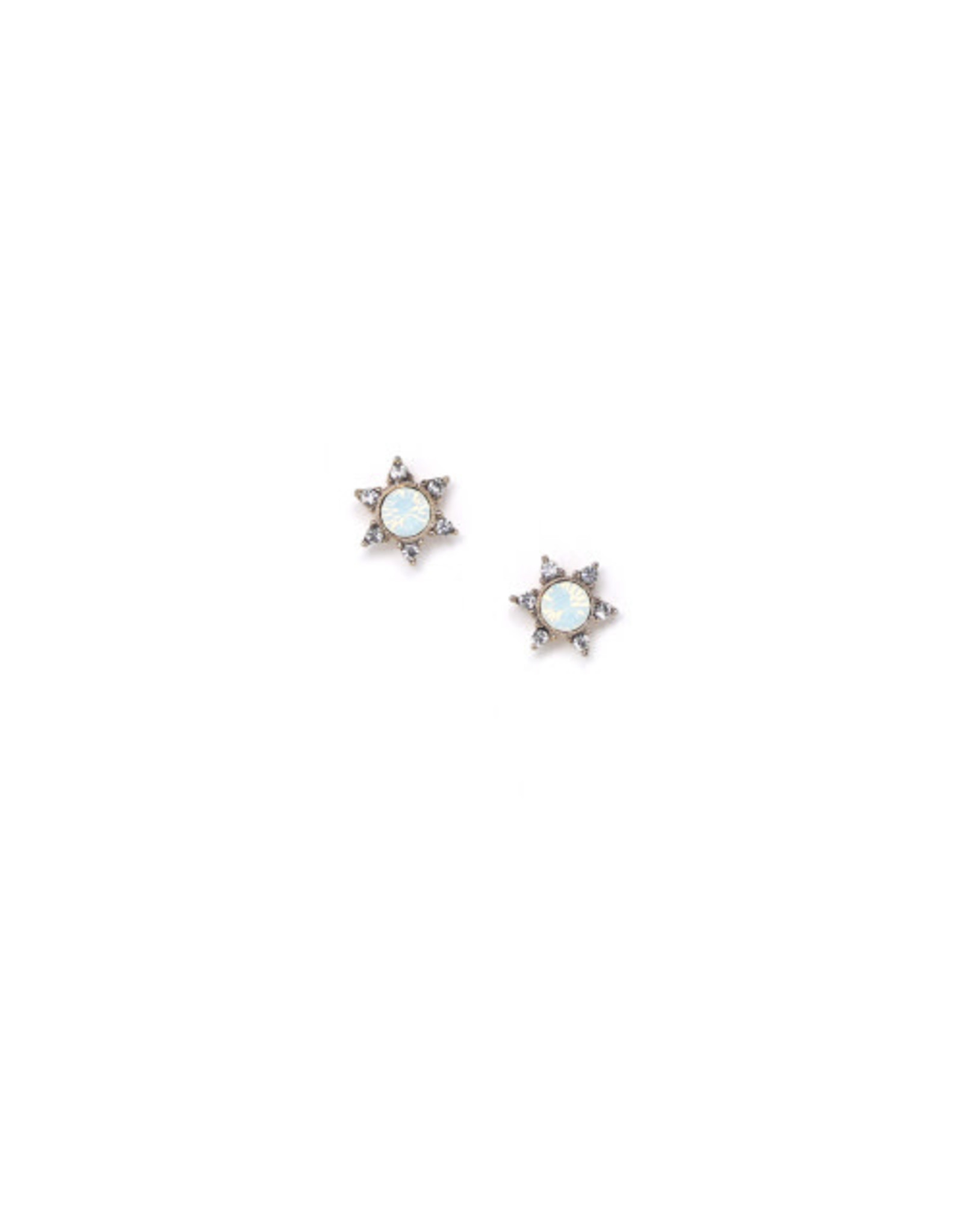 Starlit Stud Earrings White Opal