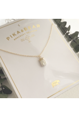 Marquesas Square Pearl Charm Necklace- Gold