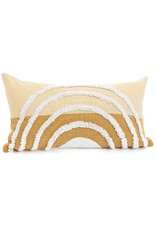 Print & Embroidered Yellow Pillow
