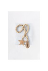 Wood Beads with Jute Tassel & Star