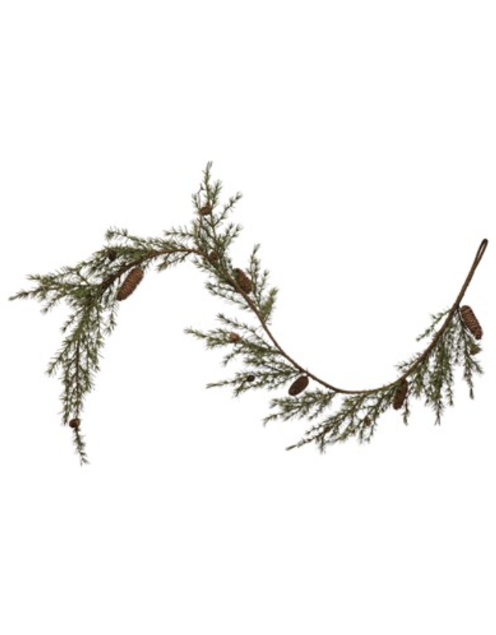 Faux Hemlock Garland With Pinecones - 72"