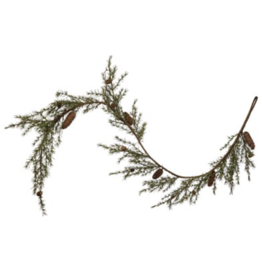 Faux Hemlock Garland With Pinecones - 72"