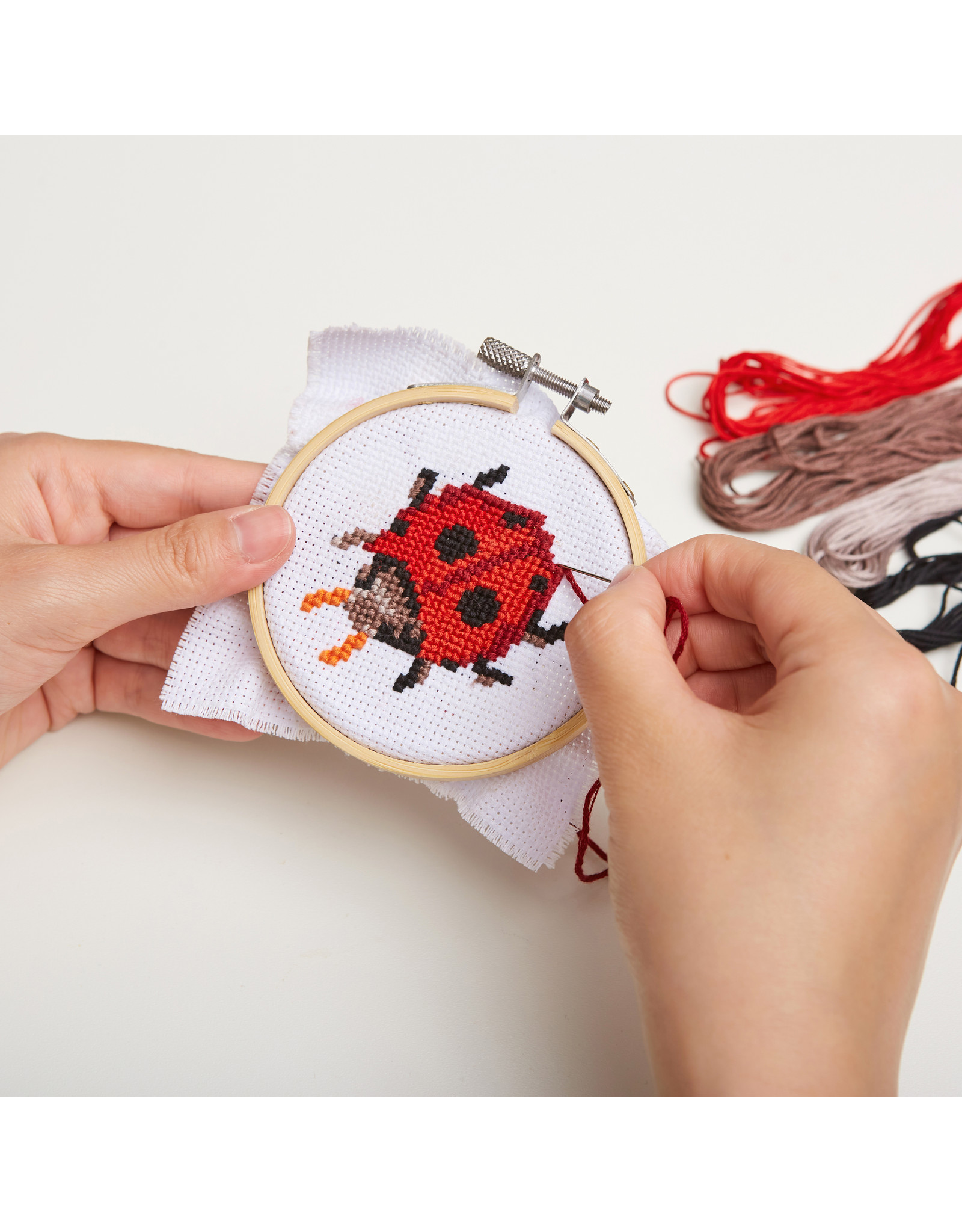 Mini Cross-Stitch Embroidery Kit - Ladybug