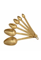 Stainless Steel Measuring Spoons with Gold Finish - Set of 6