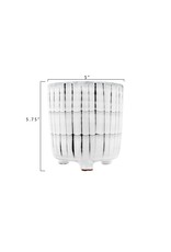 5" Round White & Black Glazed Pot