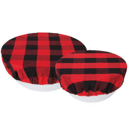 Bowl Cover Set of 2 - Red Buffalo Check