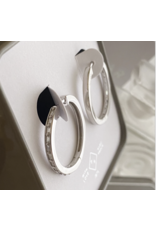 Pika & Bear San Dimas Baguette Hoop Earrings, Sterling Silver