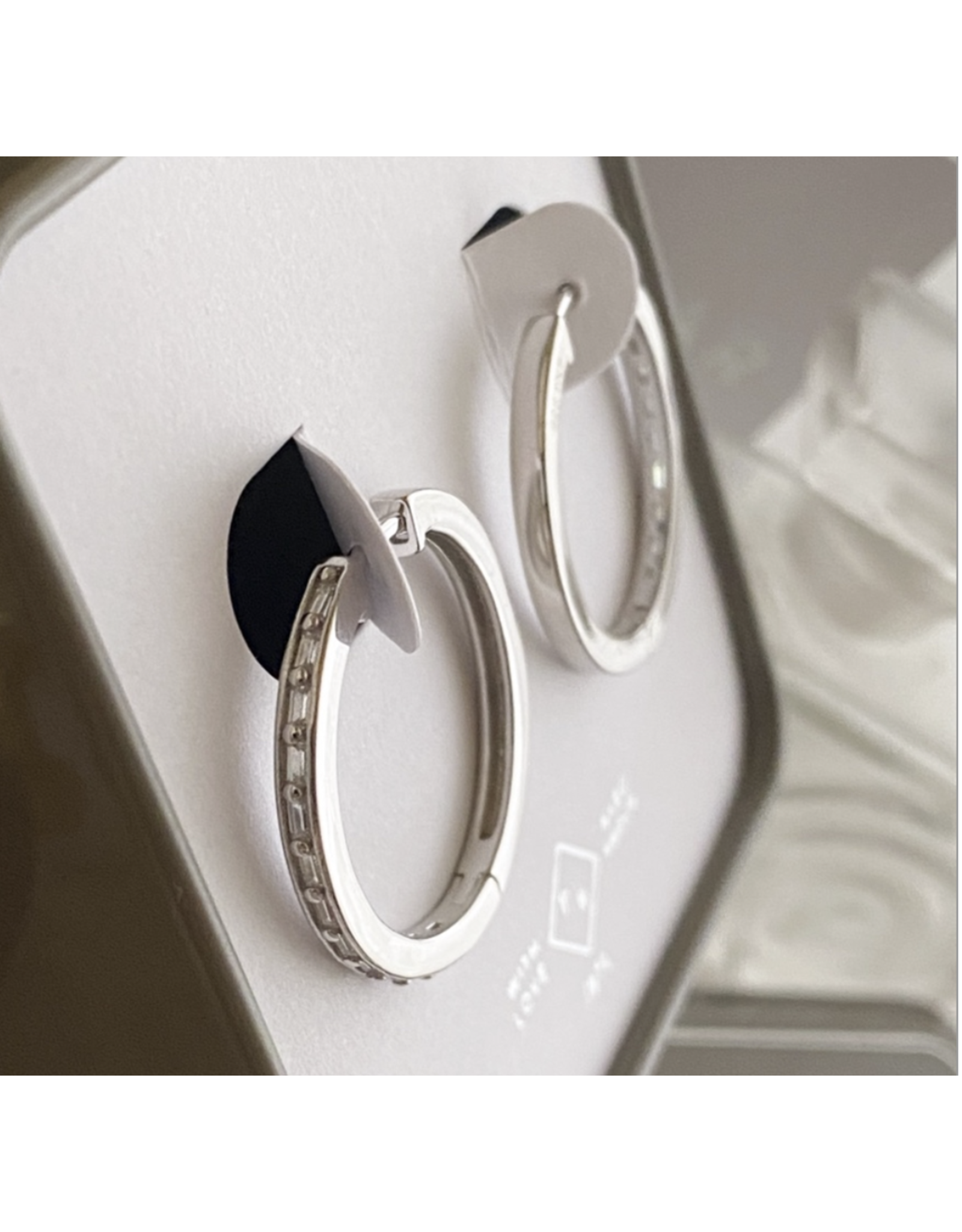 Pika & Bear San Dimas Baguette Hoop Earrings, Sterling Silver