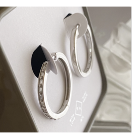 Pika & Bear San Dimas Baguette Hoop Earrings, Sterling Silver