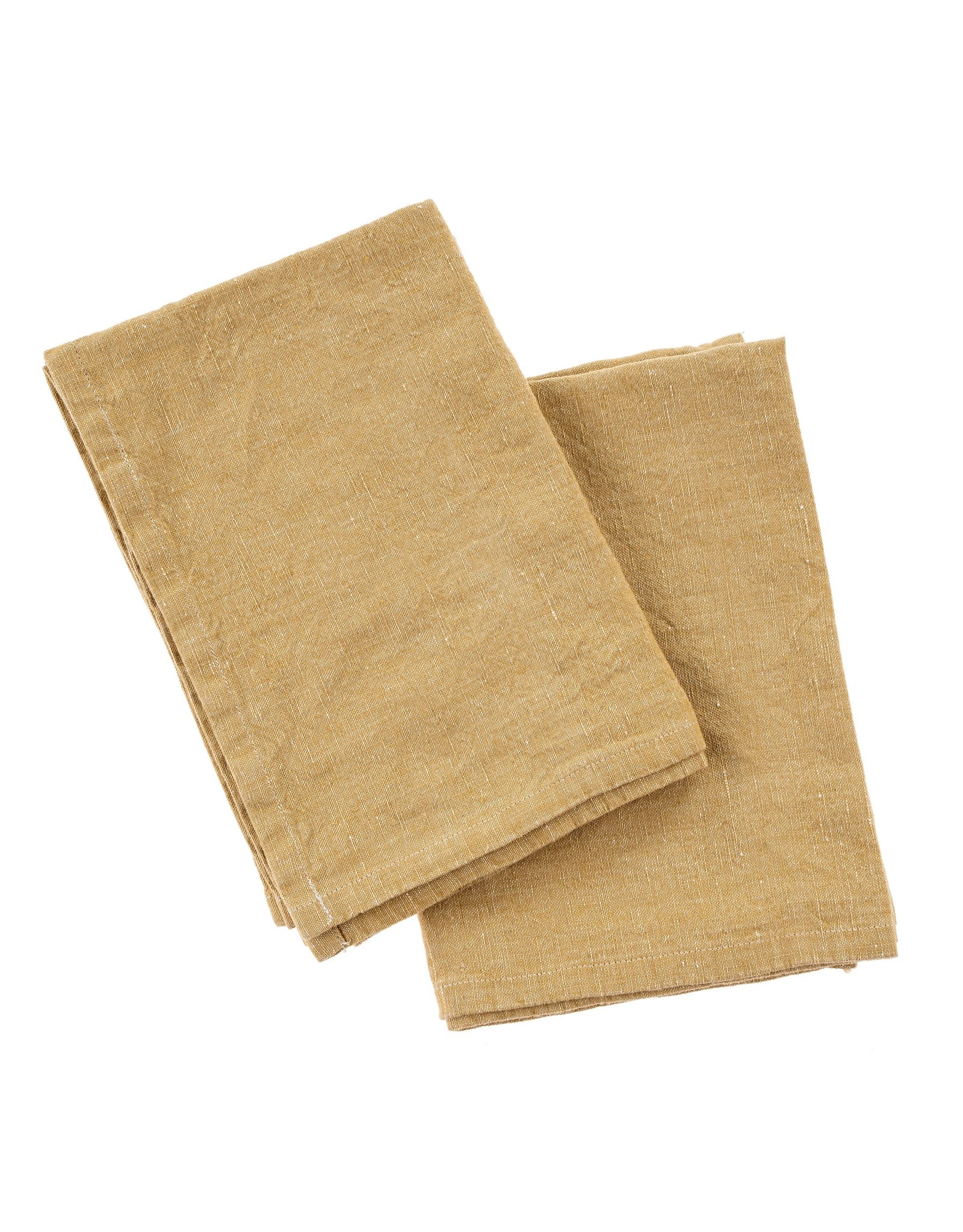 Stonewashed Linen Tea Towels S/2 - Curry