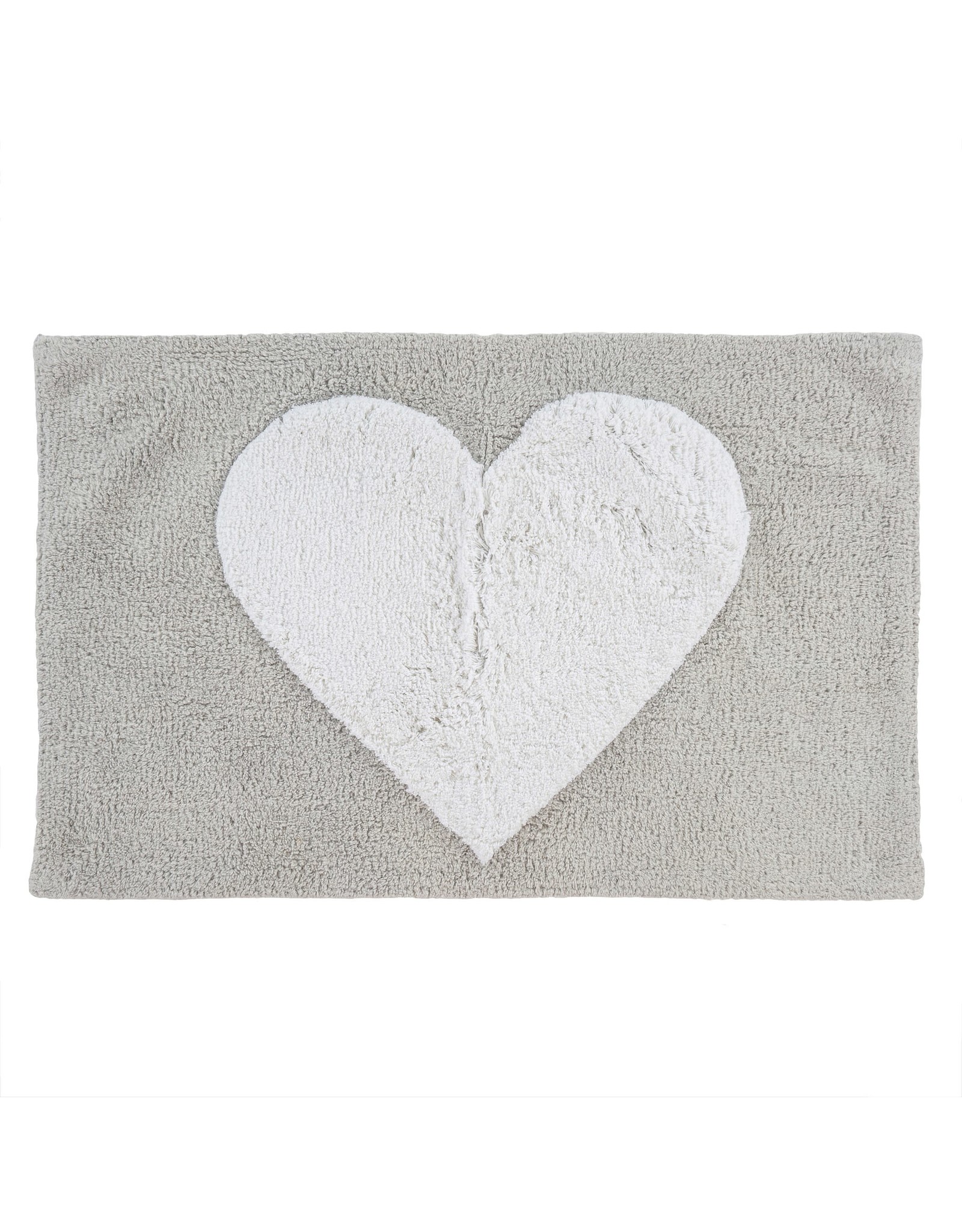 Heart Bath Mat - Grey/White