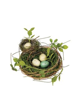 Double Nest with Eggs