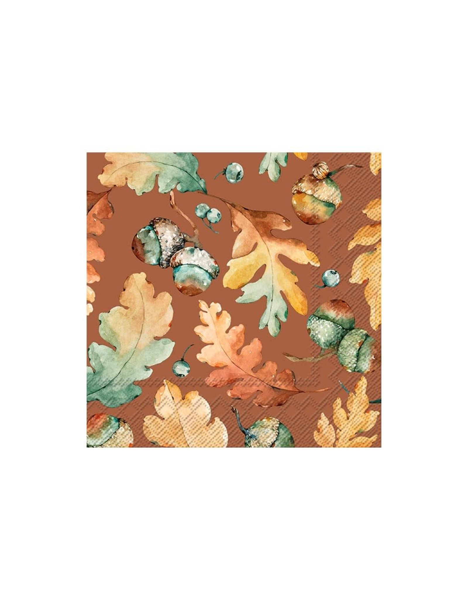 Acorns & Leaves - Paper Cocktail Napkin