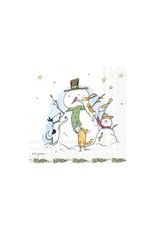 Snowman with Friends - Paper Cocktail Napkin