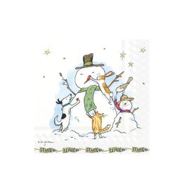 Snowman with Friends - Paper Cocktail Napkin