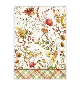 Michel Design Fall Leaves & Flowers Tea Towel